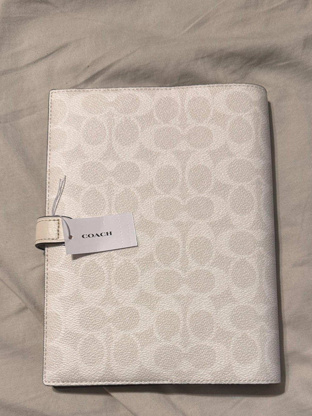 COACH Cream Signature notbook